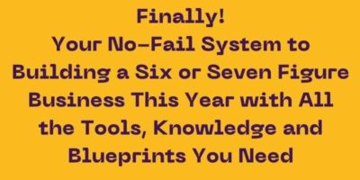 Read more about the article Finally! Your No-Fail System to Building a Six or Seven Figure Business This Year with All the Tools, Knowledge and Blueprints You Need