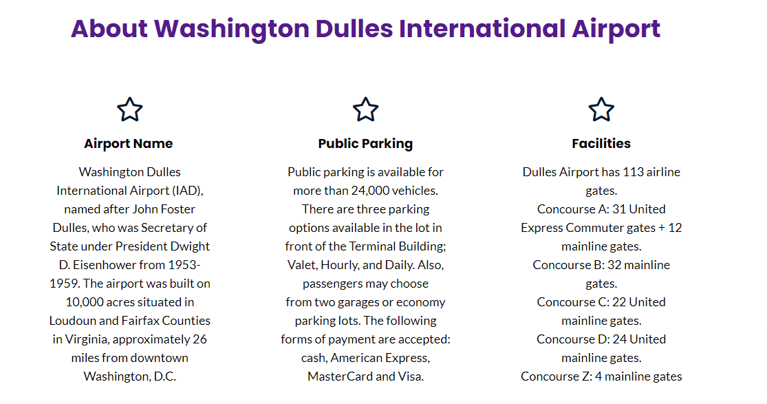 About the Washington Dulles International Airport (IAD(