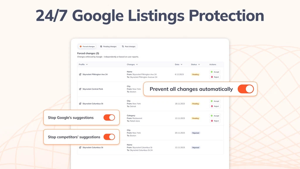 Rank higher on Google Maps with keyword tracking, listing protection, and customer engagement