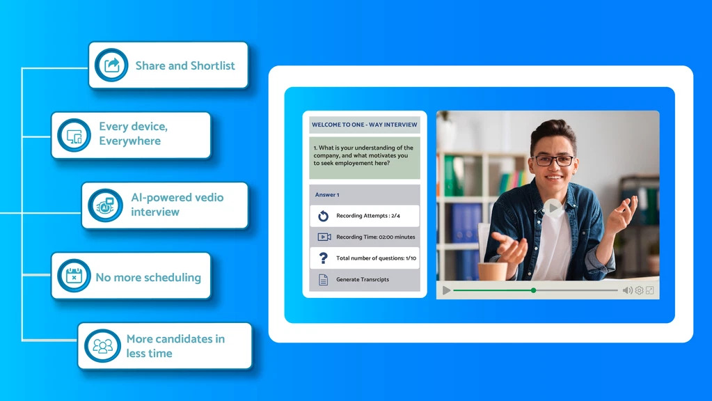 XInterview AI Automate Hiring with AI: Boost Productivity, Save Time, No More Scheduling with Video Interviews